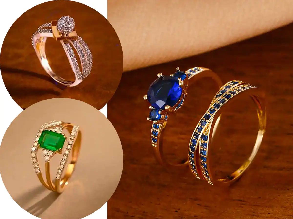 انگشتر نگین سوراسکی مدرن