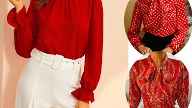 بلوز قرمز زنانه