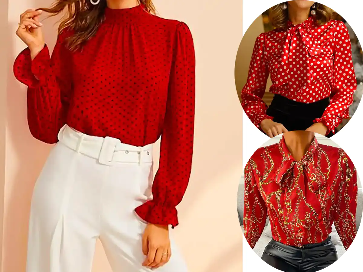 بلوز قرمز زنانه