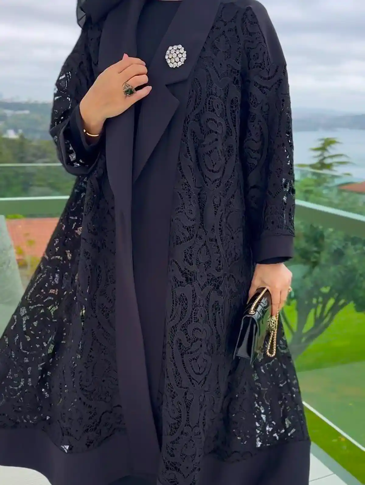 مانتو مشکی مجلسی