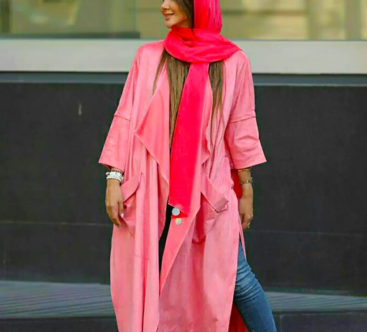 مانتو صورتی جدید