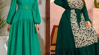 پیراهن بلند سبز شیک