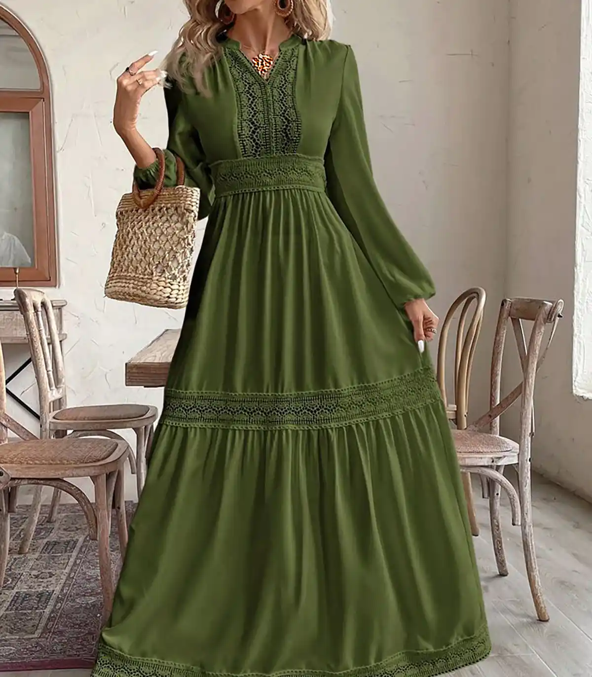 پیراهن بلند سبز شیک