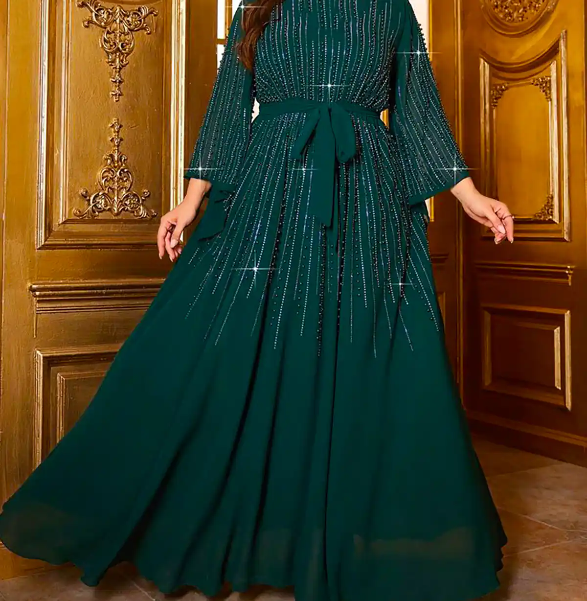 پیراهن بلند سبز شیک