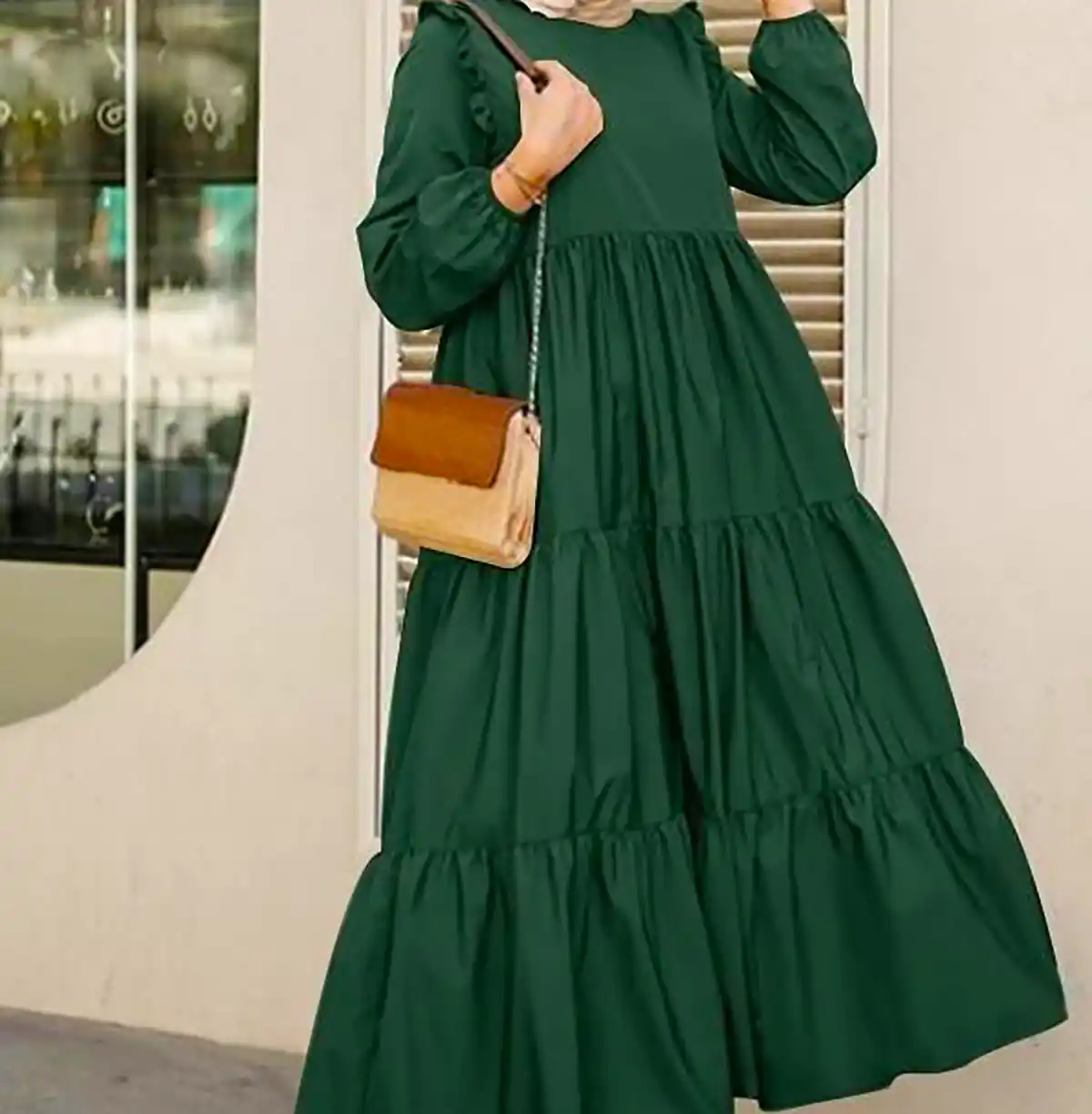 پیراهن بلند سبز شیک