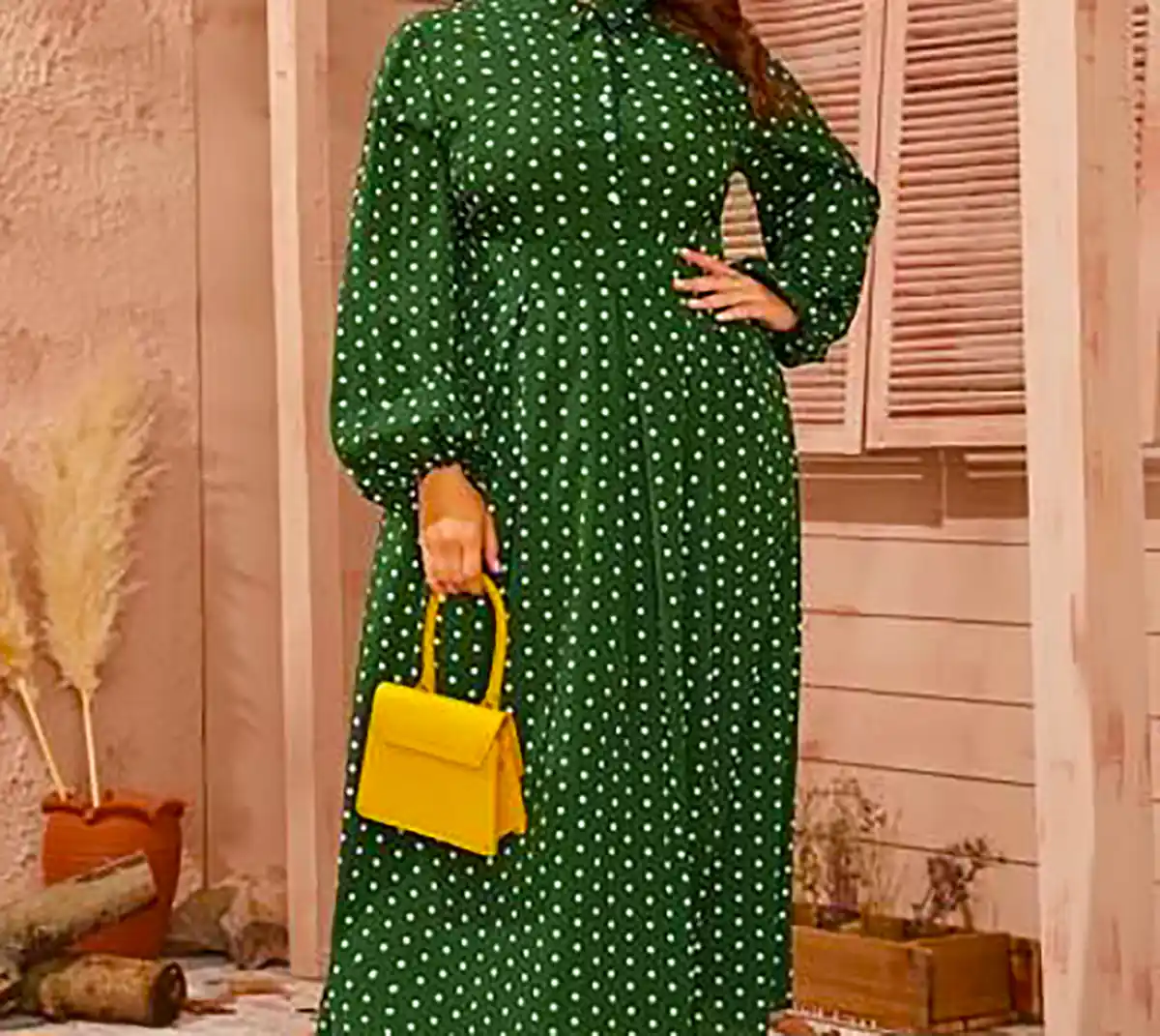 پیراهن بلند سبز شیک