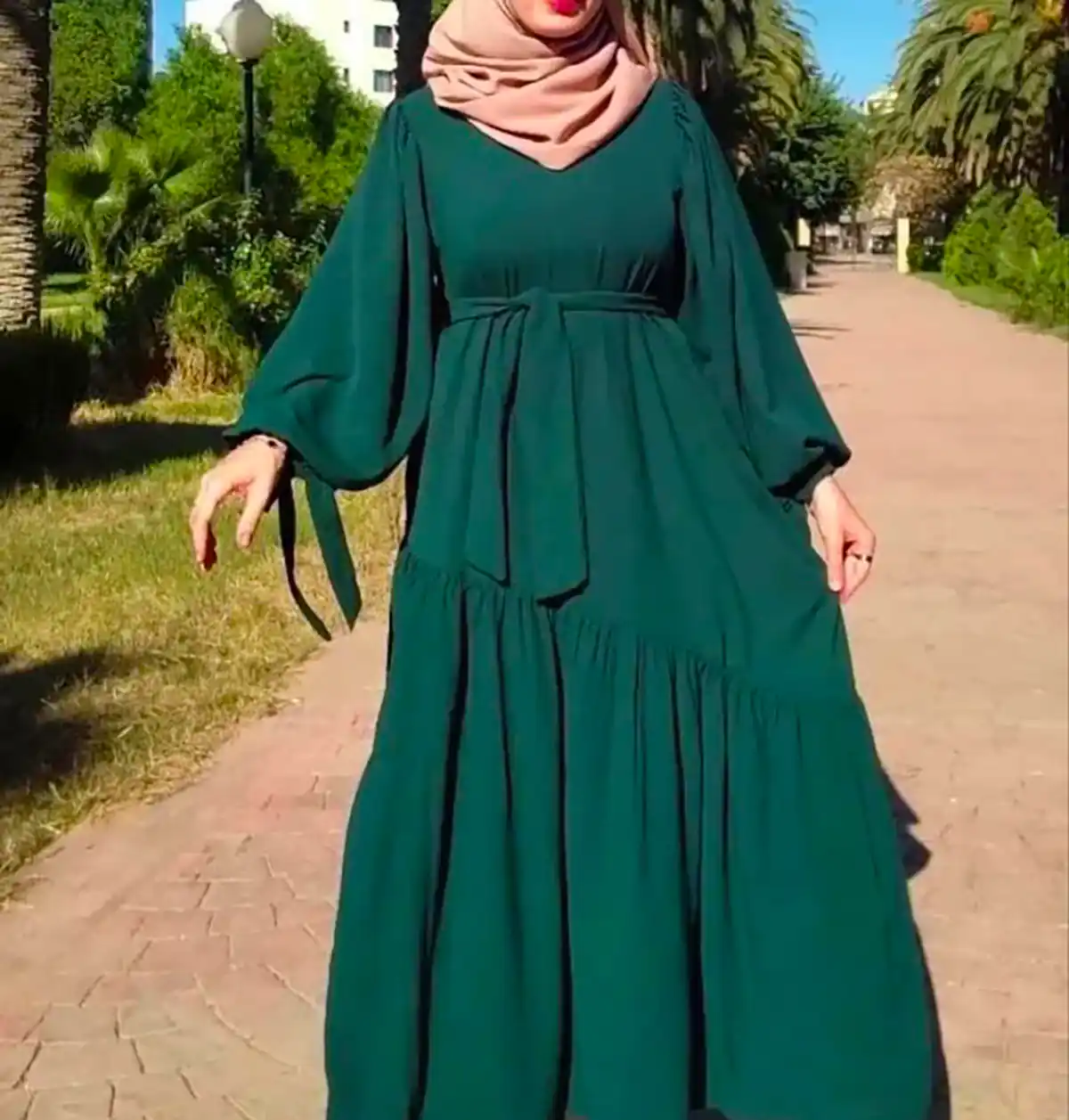 پیراهن بلند سبز شیک