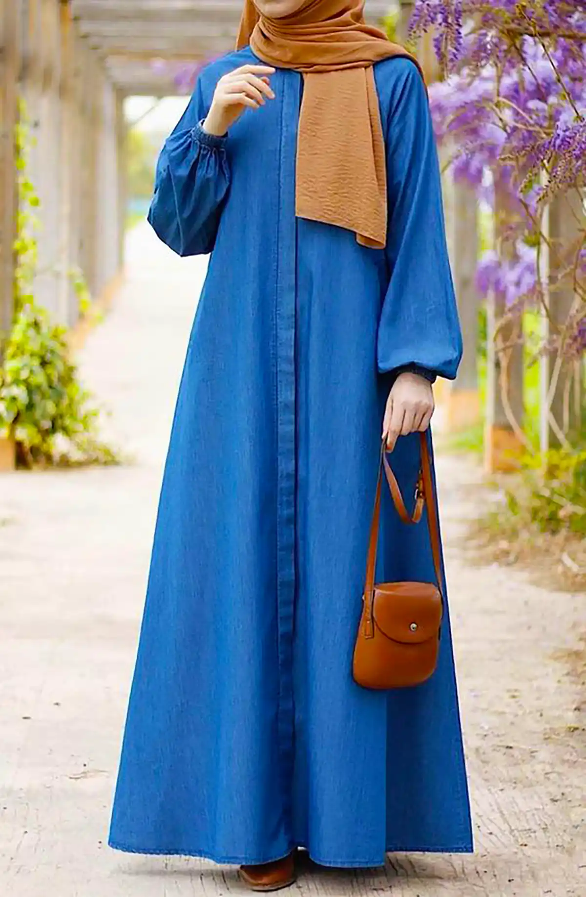 پیراهن مانتویی آبی شیک