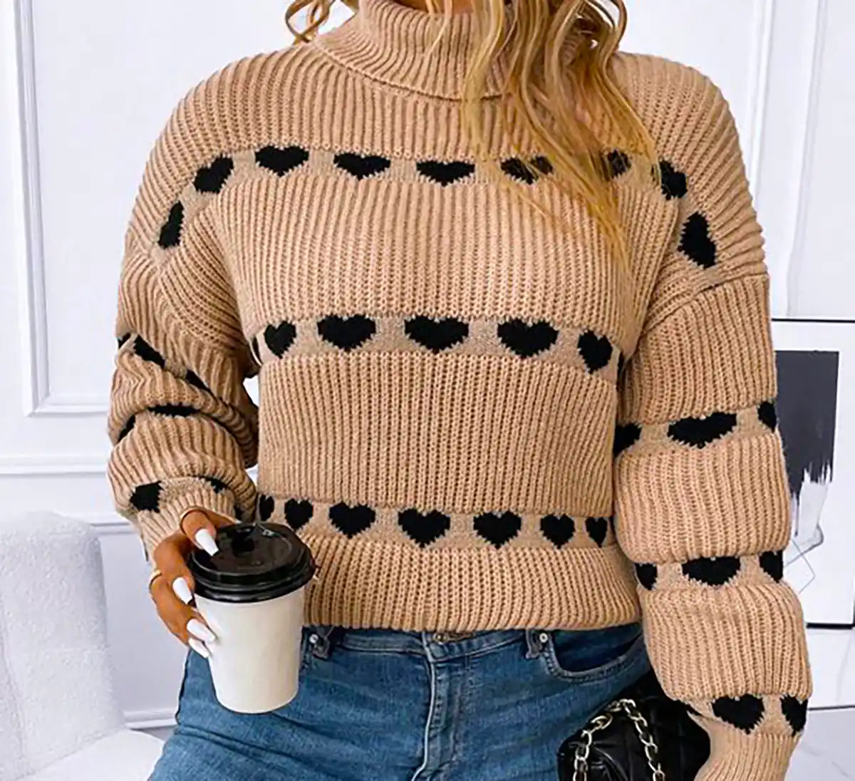 بلوز بافت طرح قلب زنانه