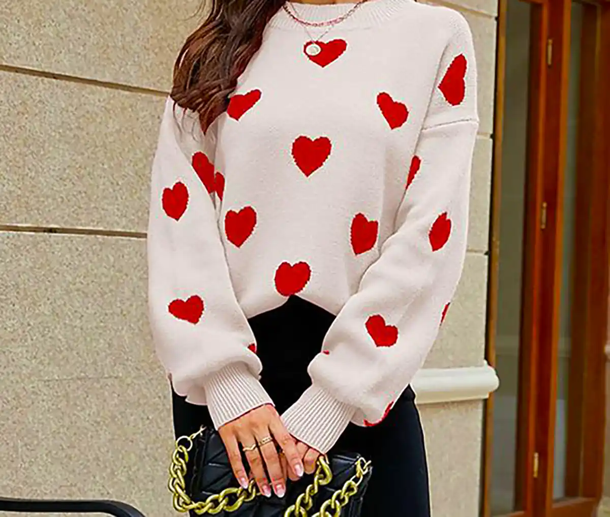 بلوز بافت طرح قلب زنانه