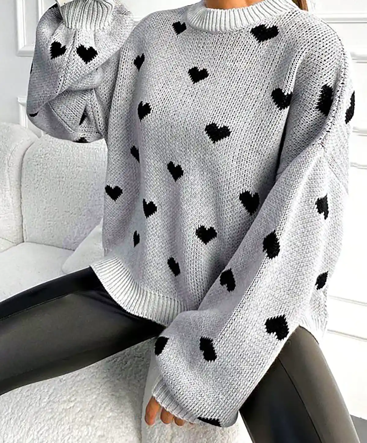 بلوز بافت طرح قلب زنانه