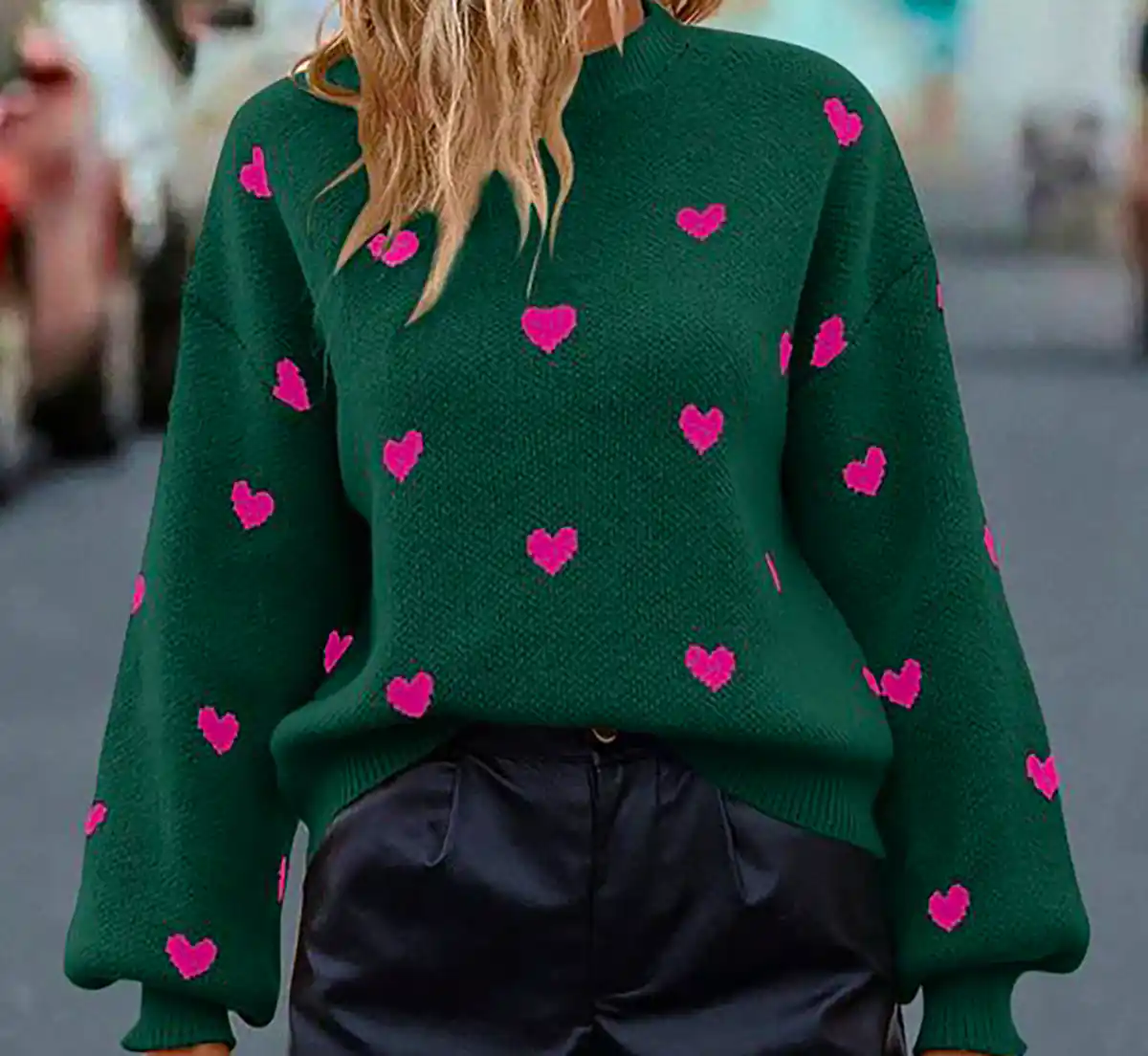 بلوز بافت طرح قلب زنانه