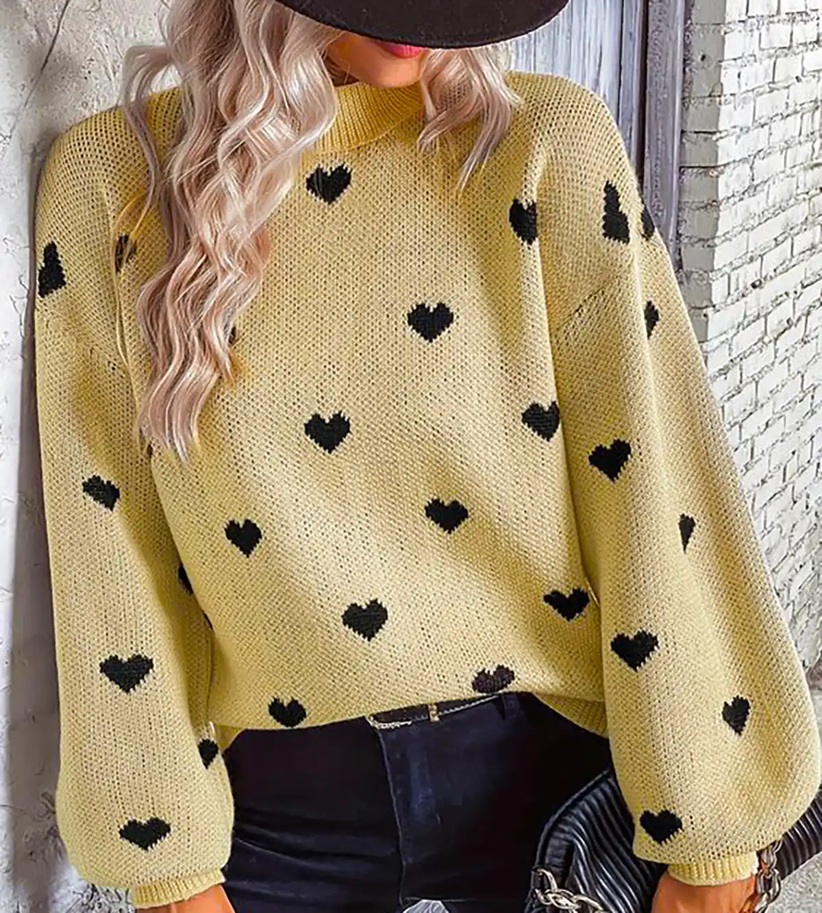 بلوز بافت طرح قلب زنانه