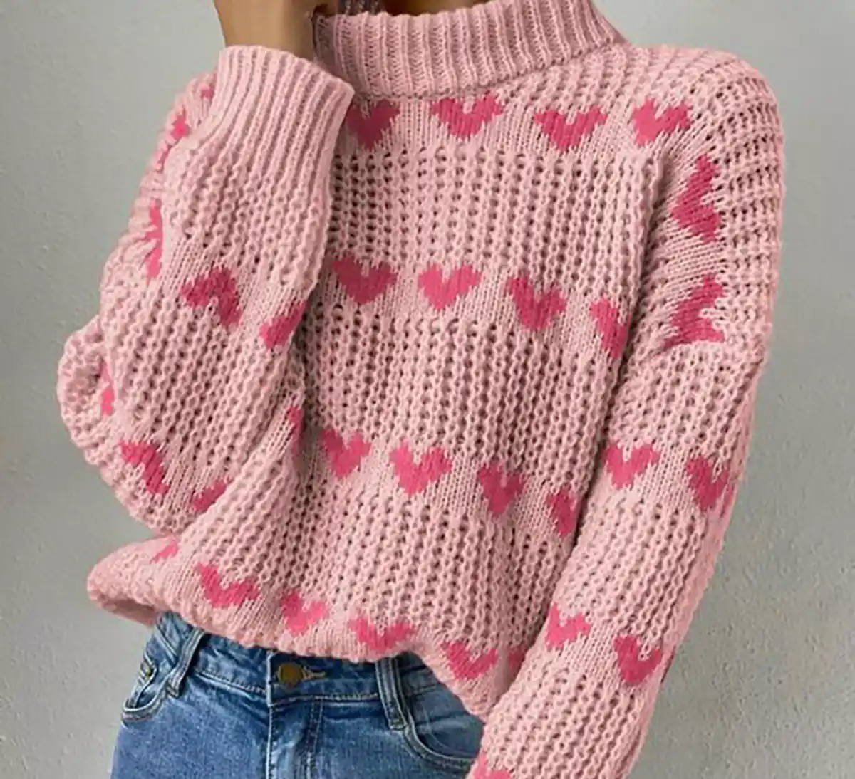 بلوز بافت طرح قلب زنانه