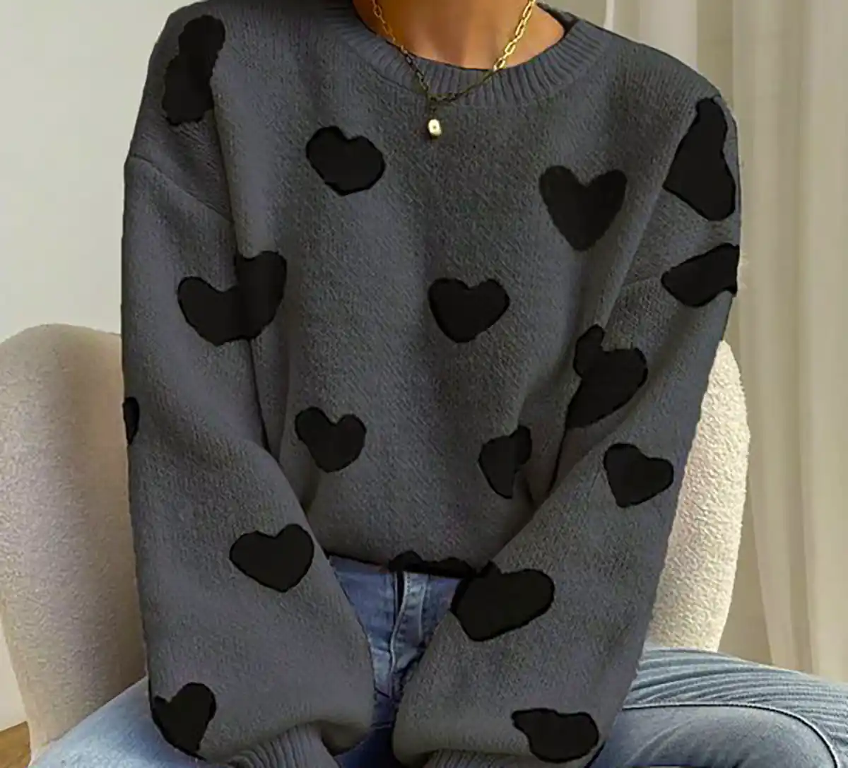 بلوز بافت طرح قلب زنانه