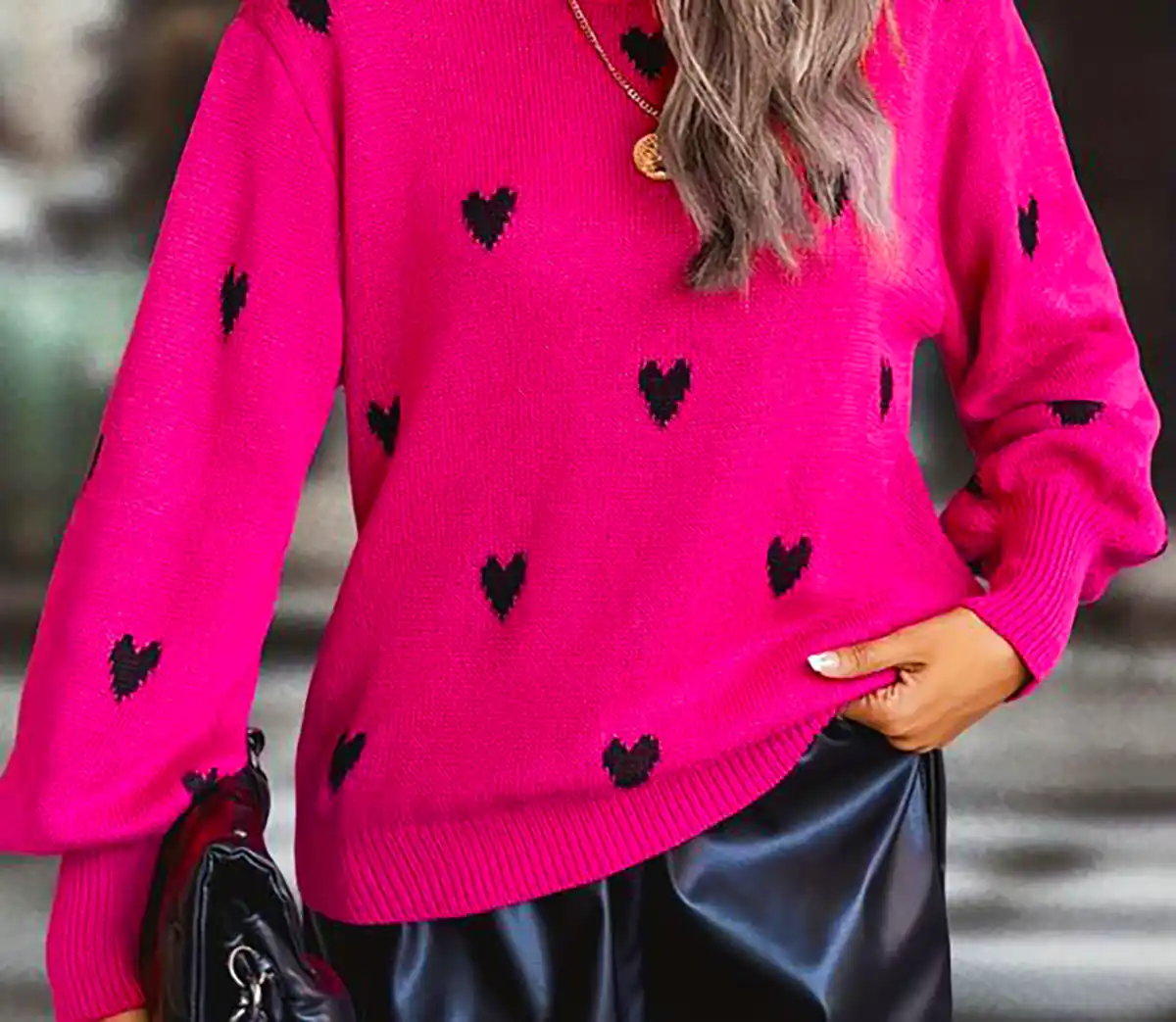 بلوز بافت طرح قلب زنانه