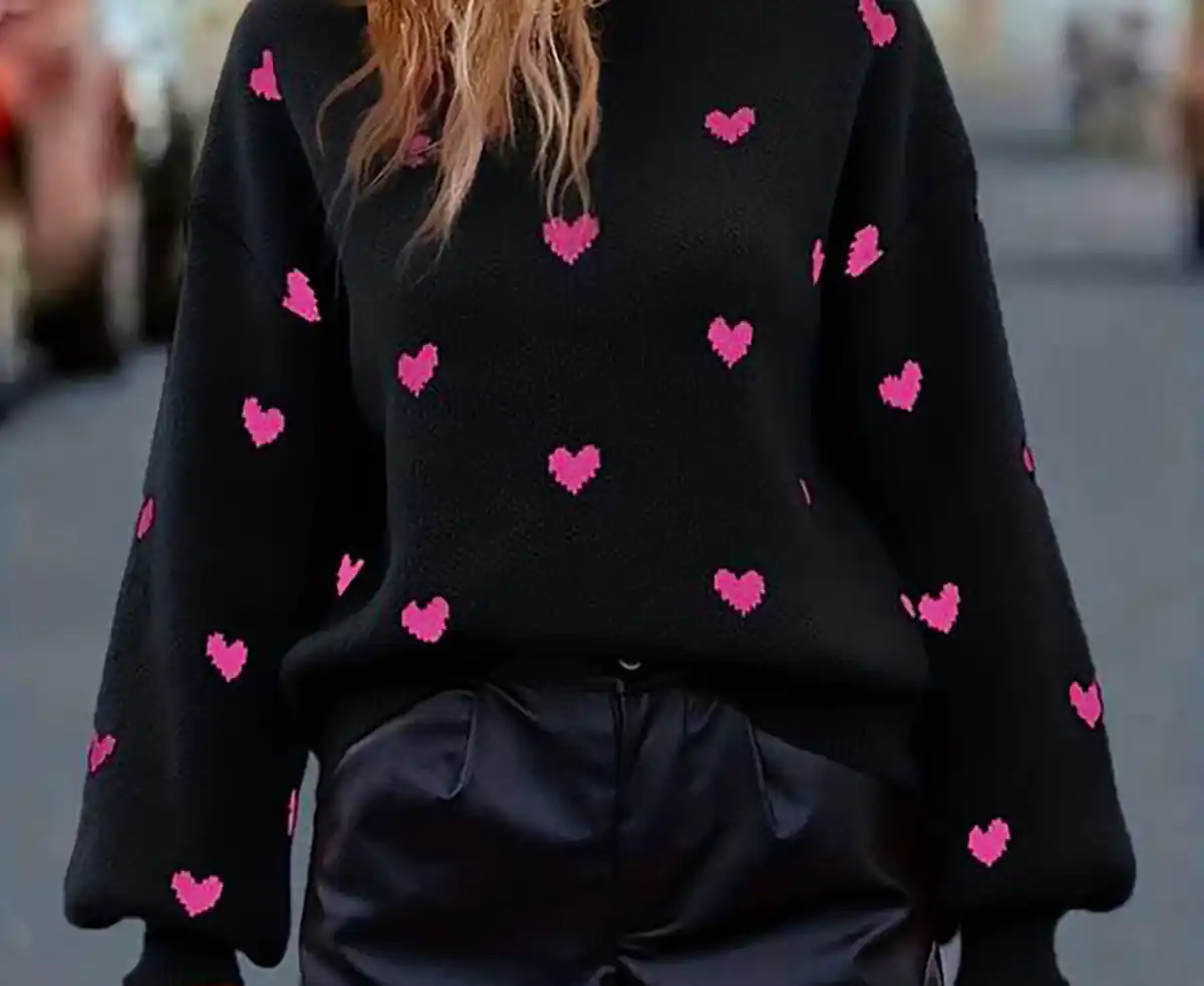 بلوز بافت طرح قلب زنانه