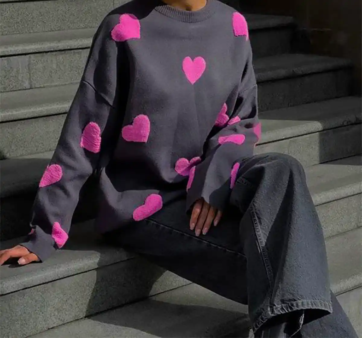 بلوز بافت طرح قلب زنانه