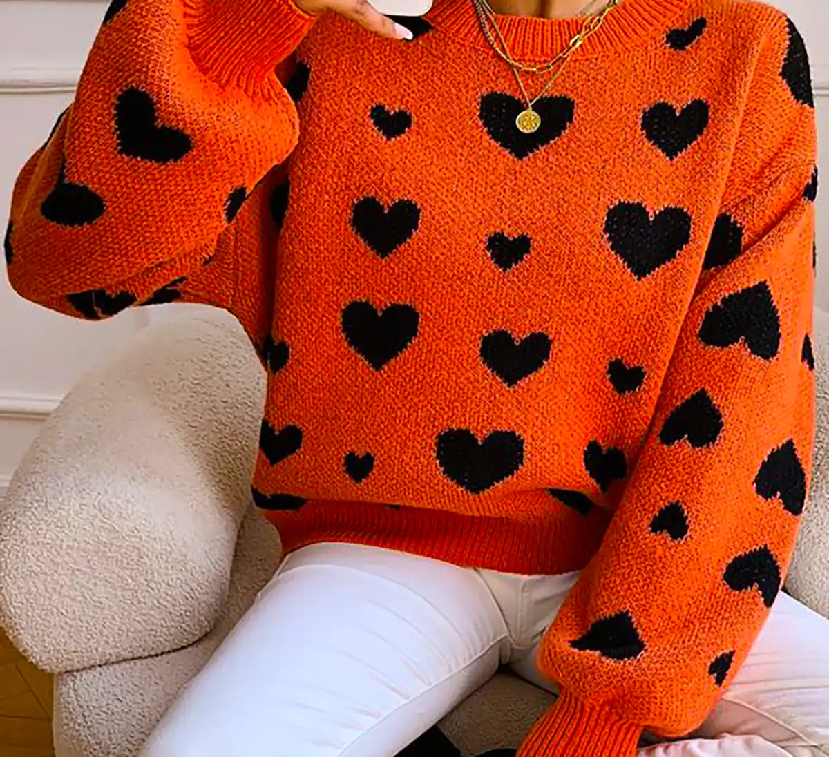 بلوز بافت طرح قلب زنانه