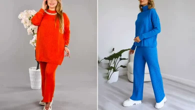 بلوز شلوار بافت پاییزی