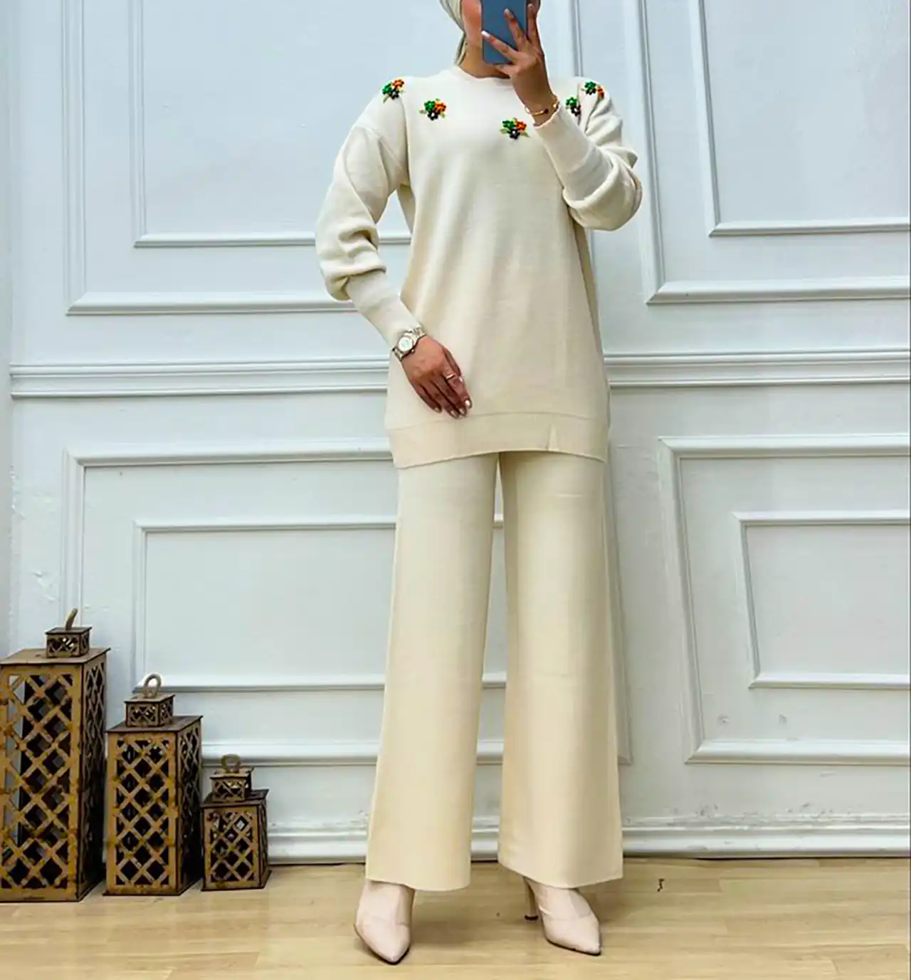 بلوز شلوار بافت پاییزی