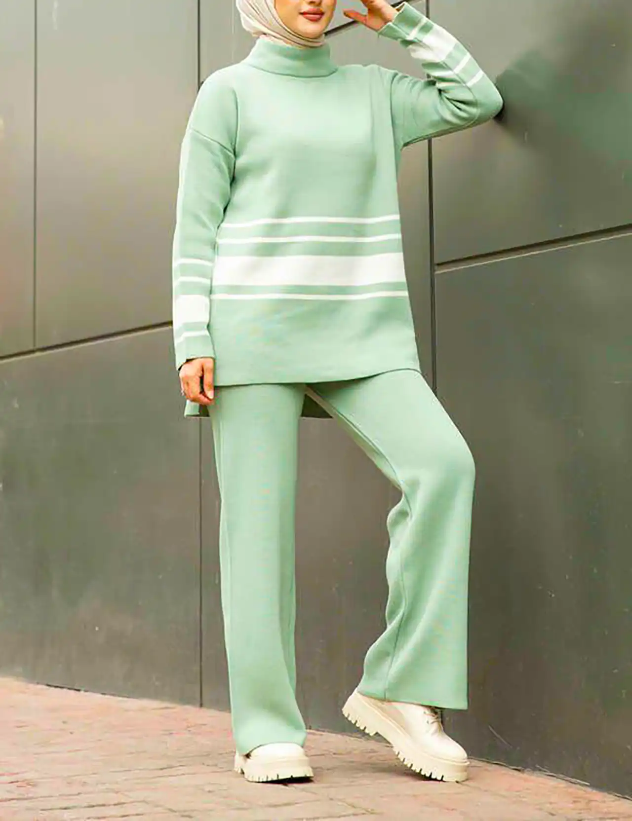 بلوز شلوار بافت پاییزی