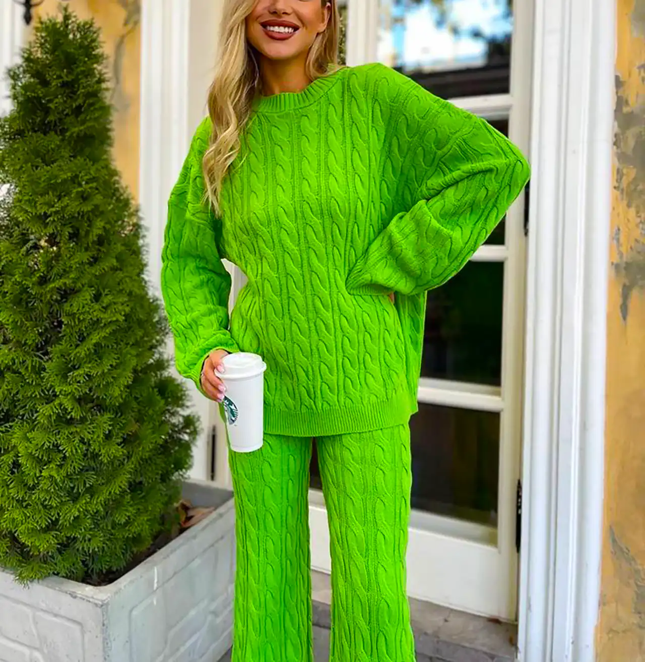 بلوز شلوار بافت پاییزی