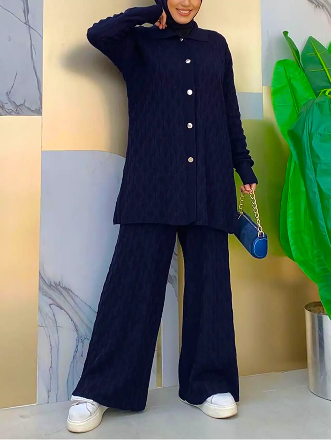 بلوز شلوار بافت پاییزی