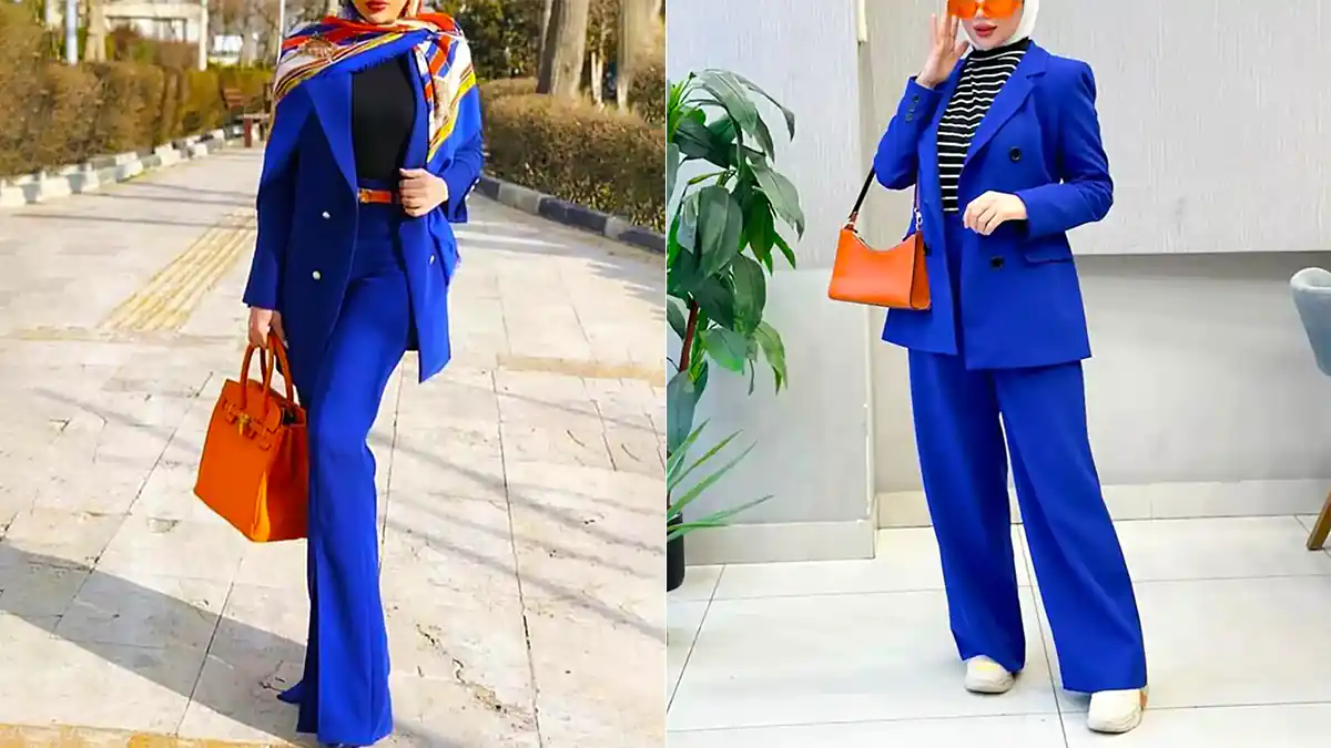 استایل آبی شیک زنانه