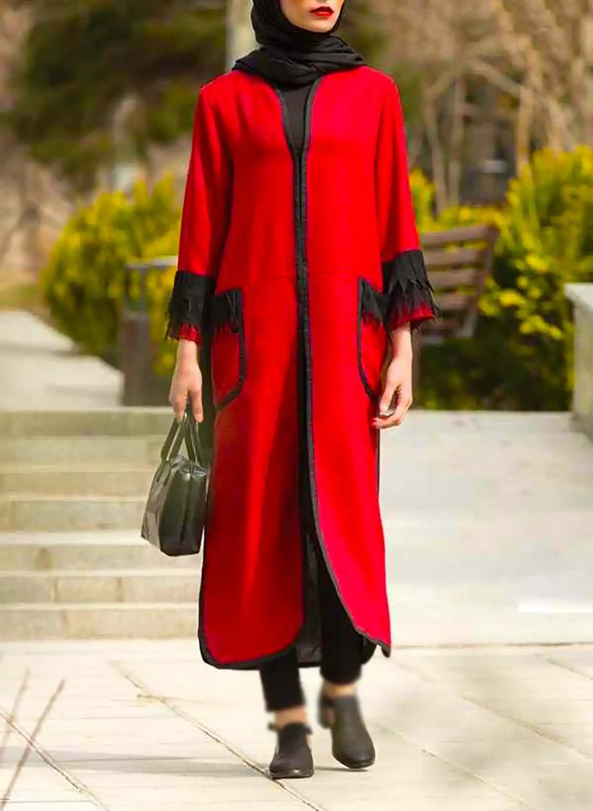 مانتو قرمز زنانه شیک