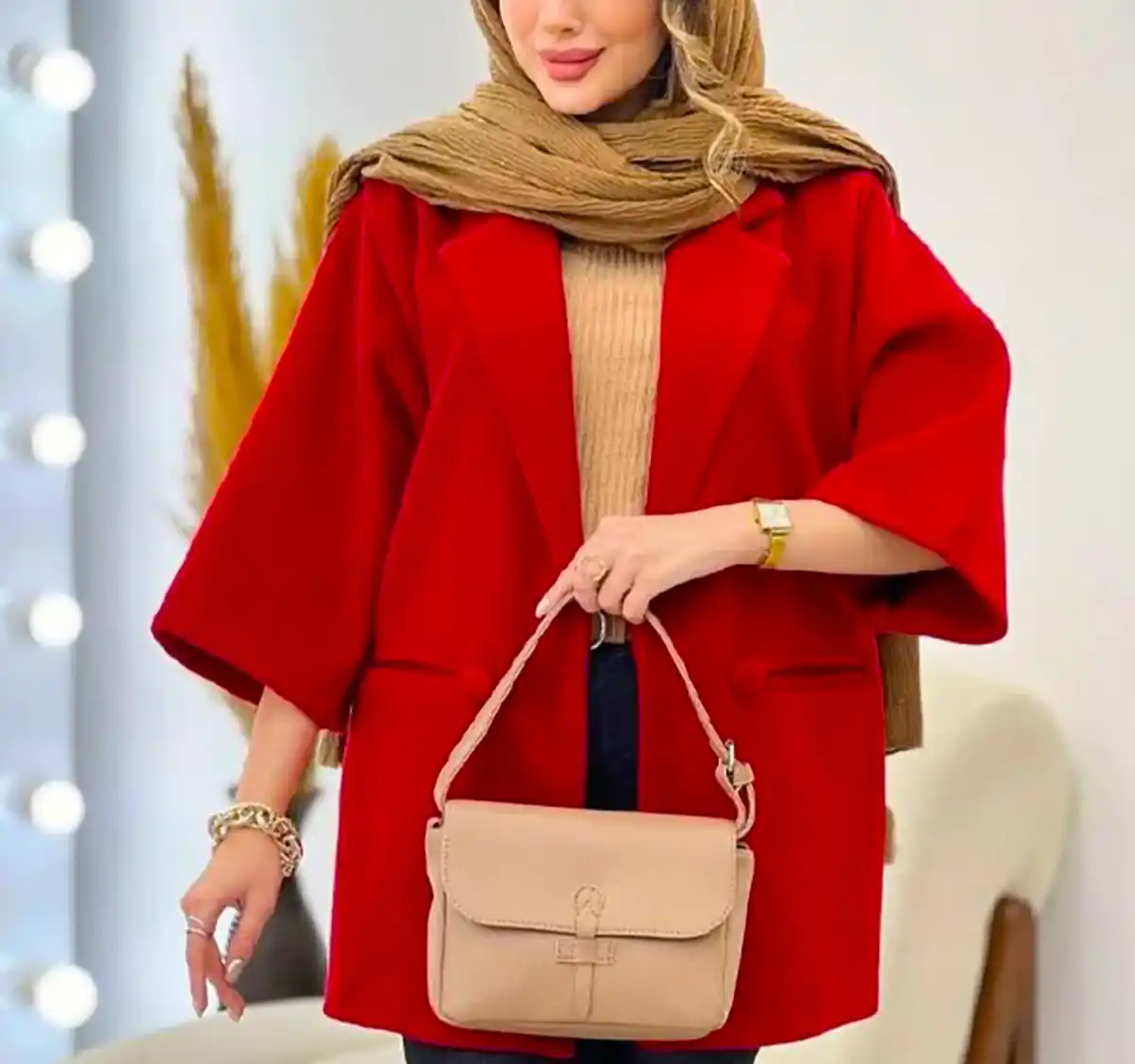 مانتو قرمز زنانه شیک