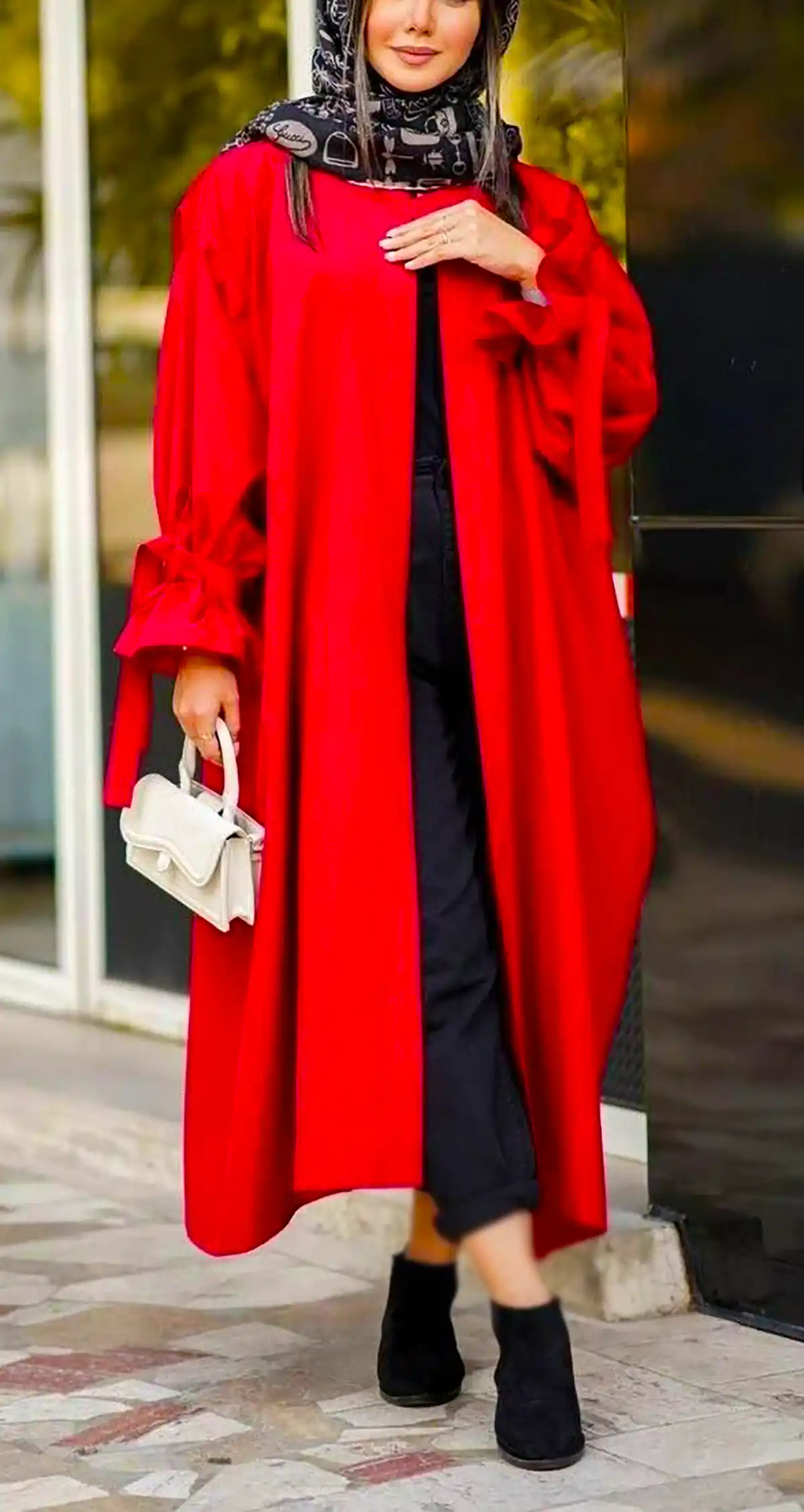 مانتو قرمز زنانه شیک