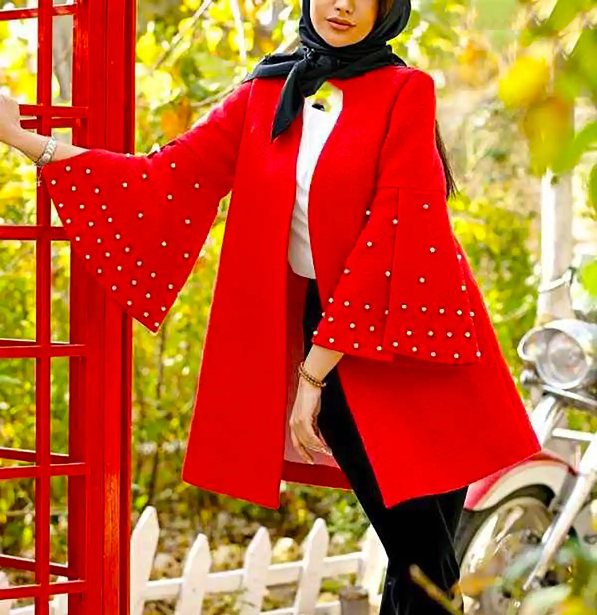 مانتو قرمز زنانه شیک