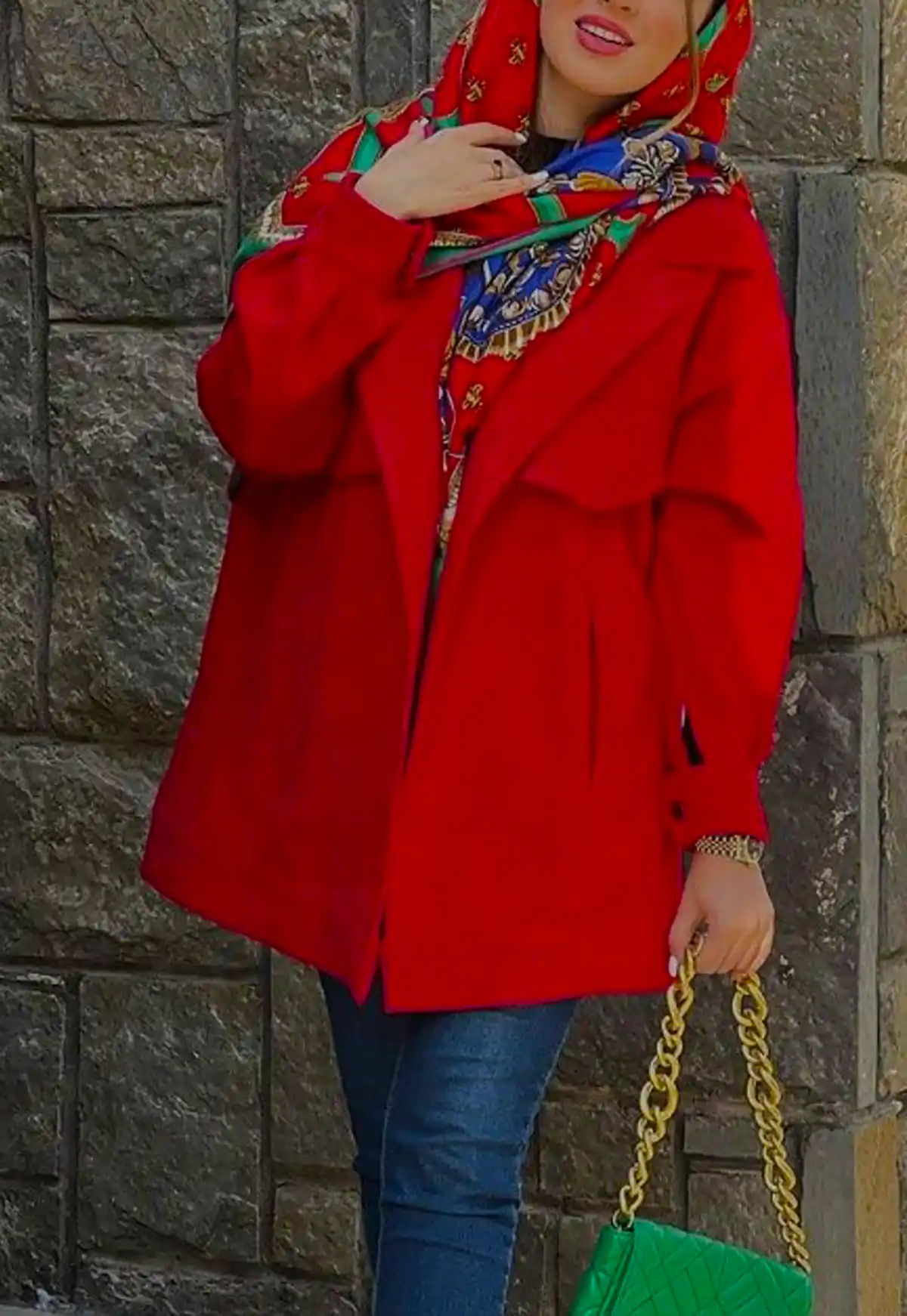 مانتو قرمز زنانه شیک