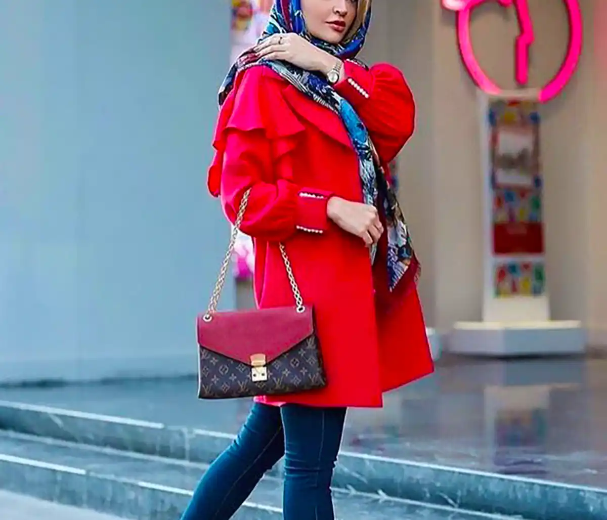 مانتو قرمز زنانه شیک