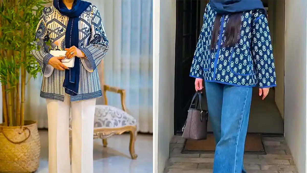 مانتو کتی آبی شیک