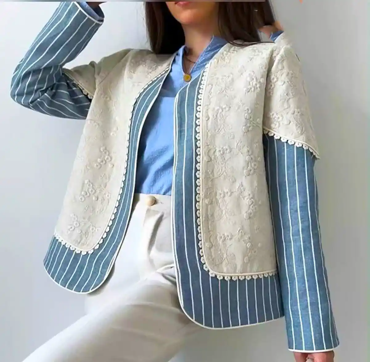 مانتو کتی آبی شیک