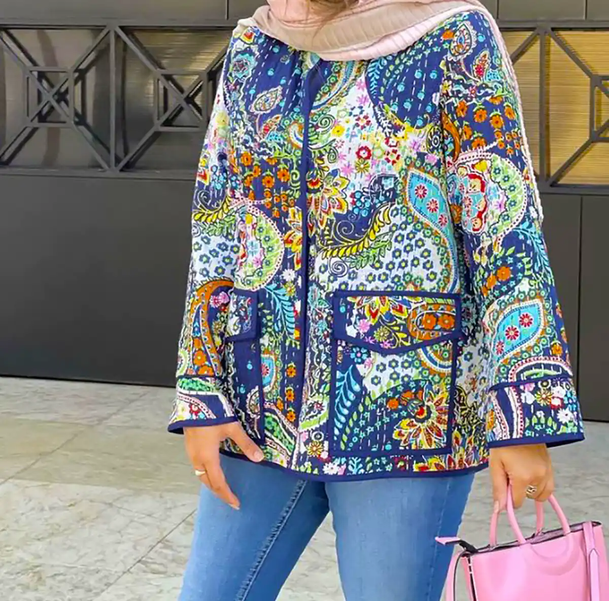 مانتو کتی آبی شیک