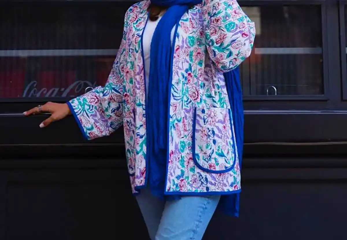 مانتو کتی آبی شیک