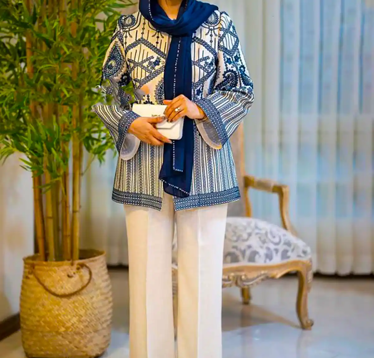 مانتو کتی آبی شیک