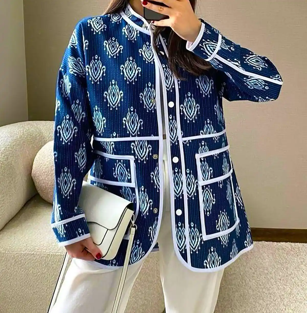 مانتو کتی آبی شیک