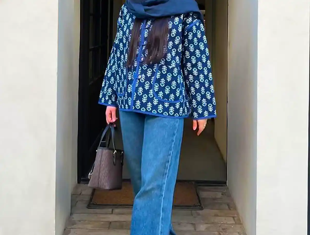 مانتو کتی آبی شیک