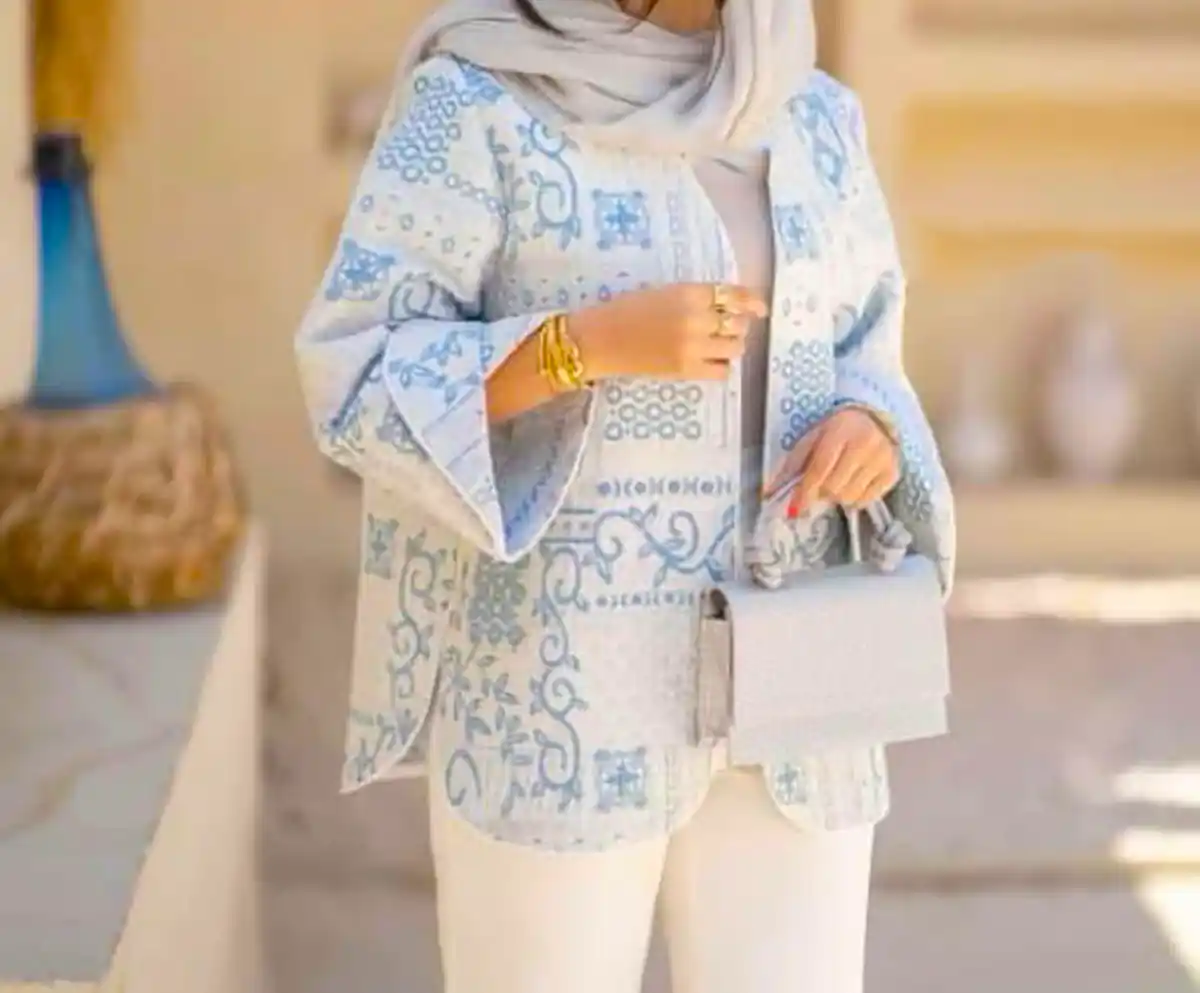 مانتو کتی آبی شیک