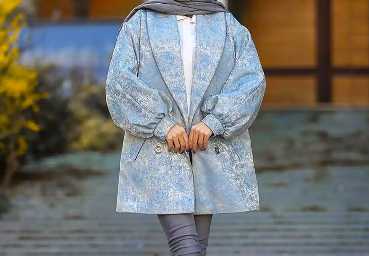 مانتو کتی آبی شیک