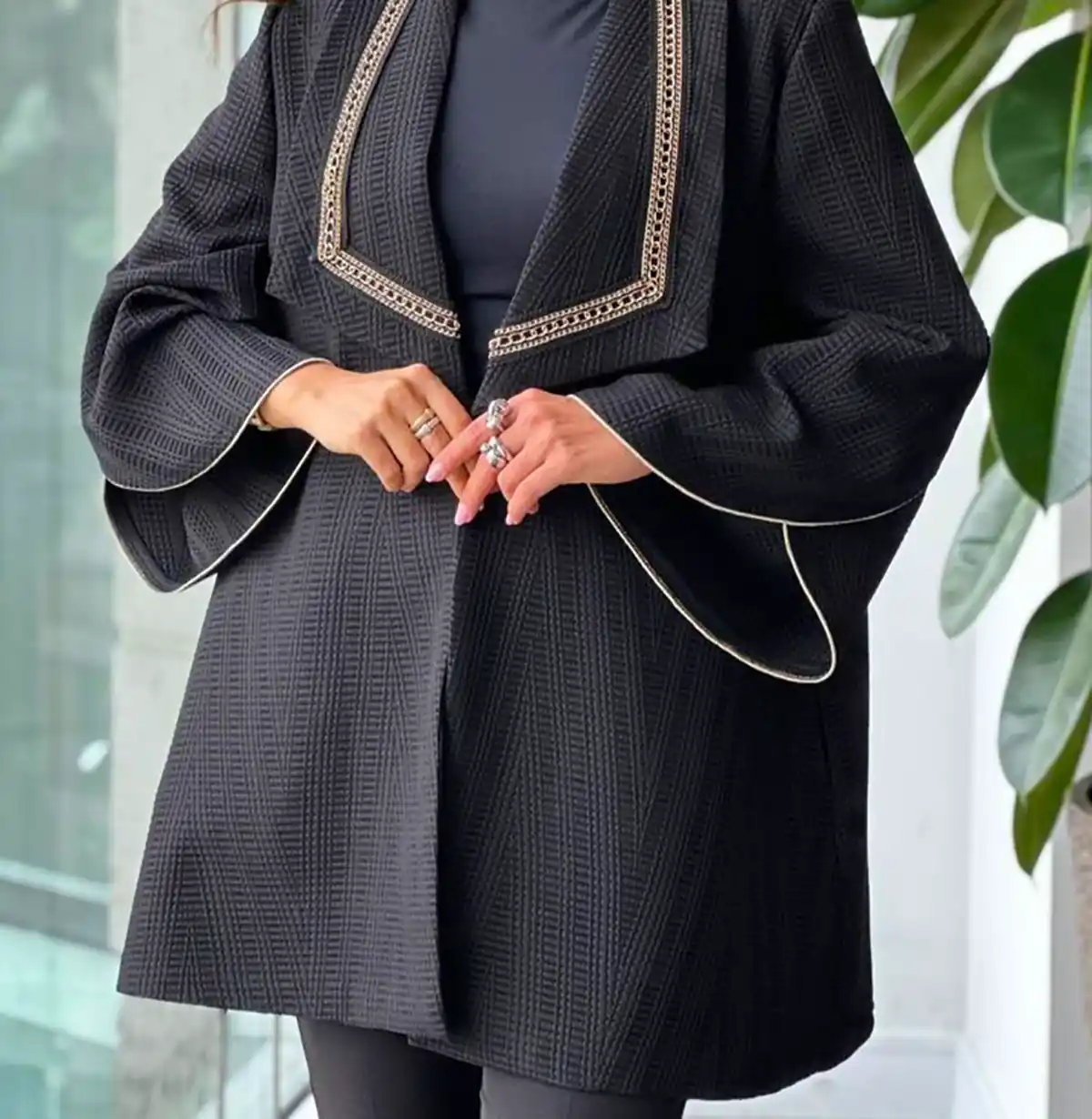 مانتو کتی مشکی لاکچری