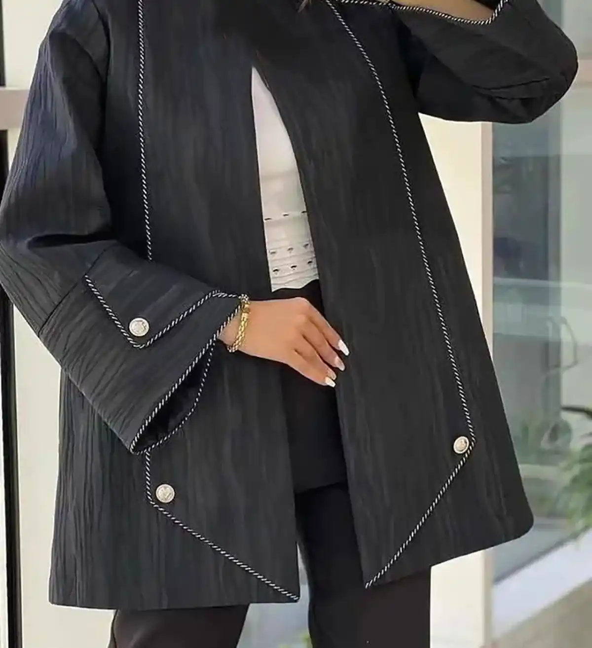 مانتو کتی مشکی لاکچری