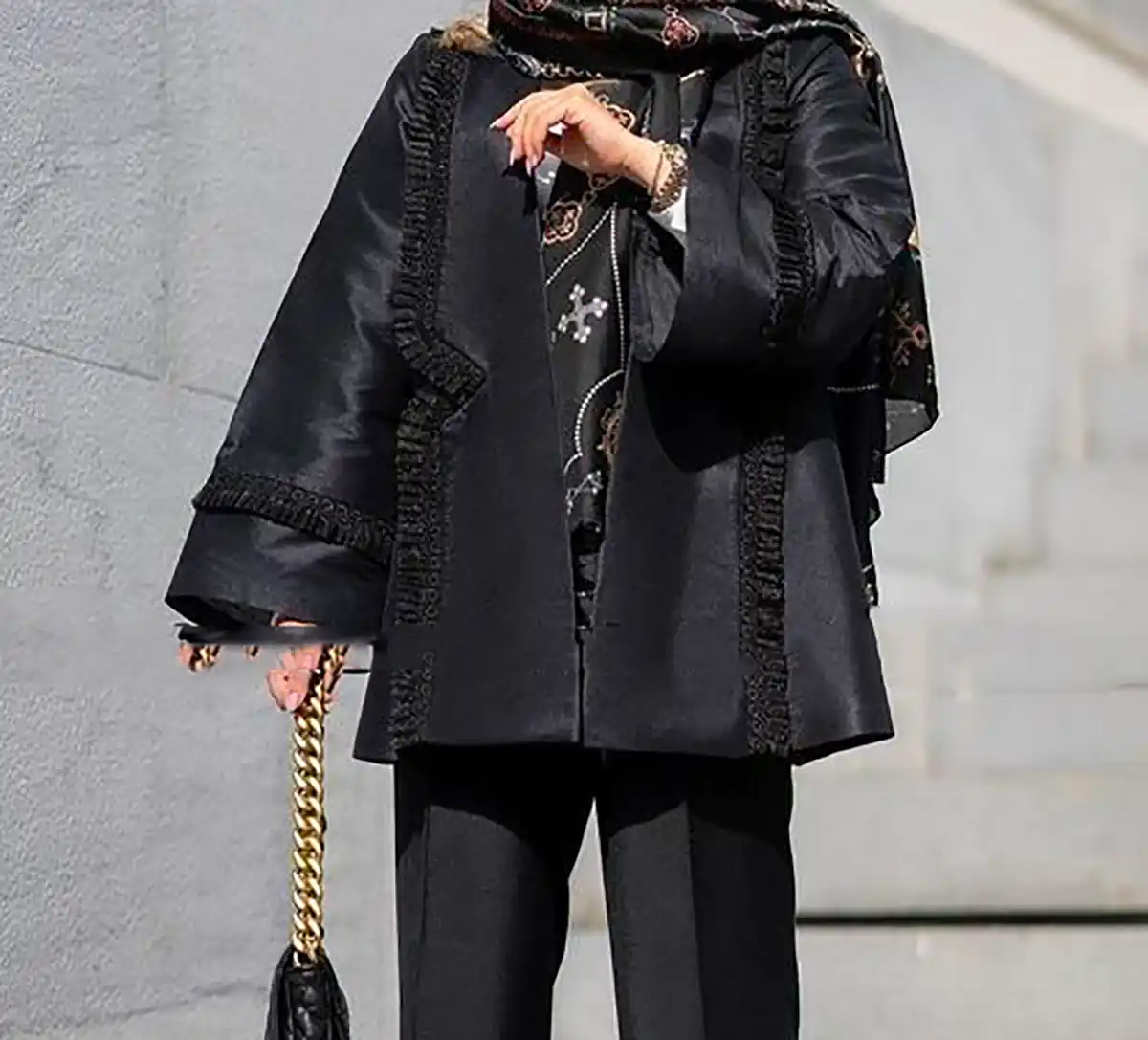 مانتو کتی مشکی لاکچری