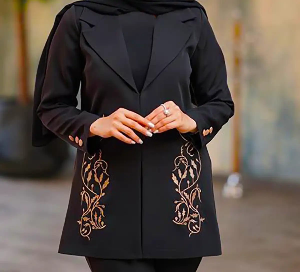 مانتو کتی مشکی لاکچری