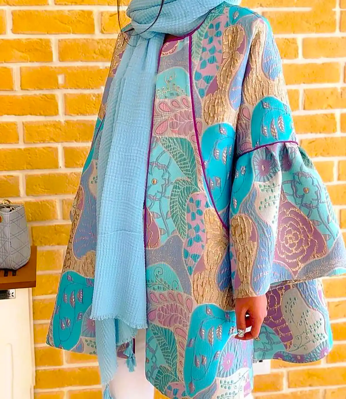 مانتو کتی آبی روشن