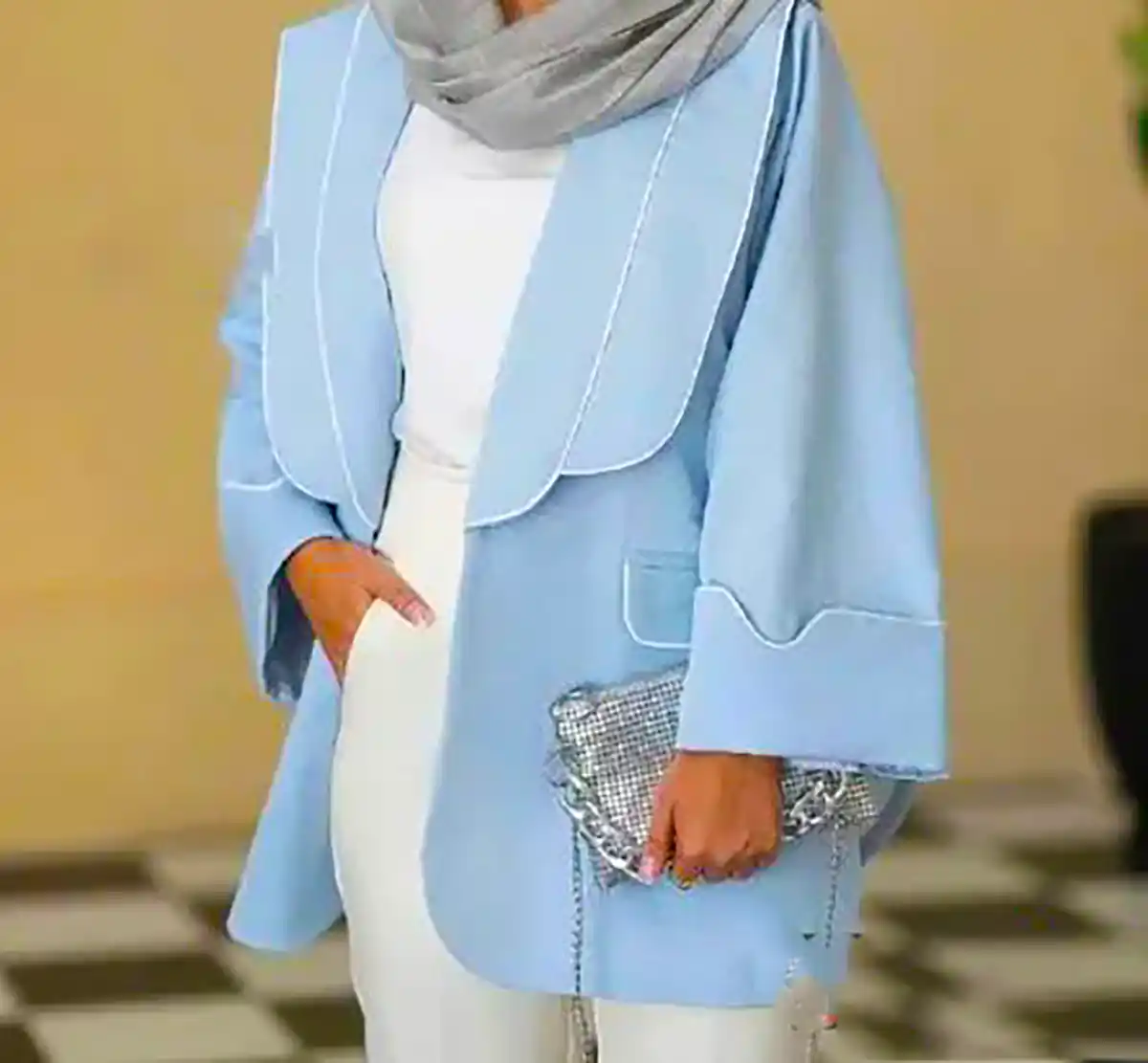 مانتو کتی آبی روشن